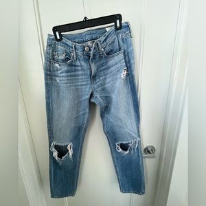 Rag & bone distressed boyfriend cropped jeans